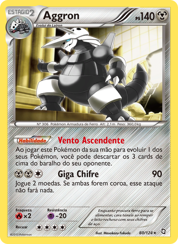 Aggron 80 — Dragões Enaltecidos (Portuguese Pokémon TCG card)