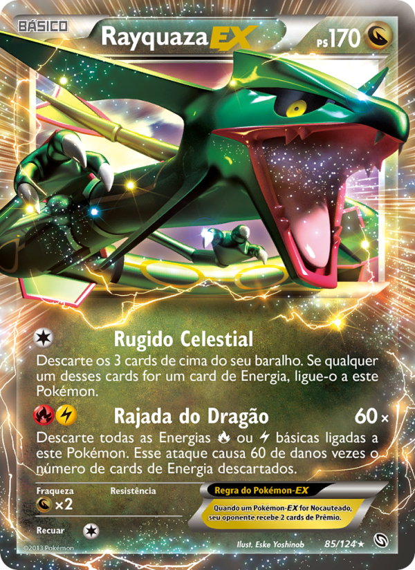 Rayquaza-EX 85 — Dragões Enaltecidos (Portuguese Pokémon TCG card)