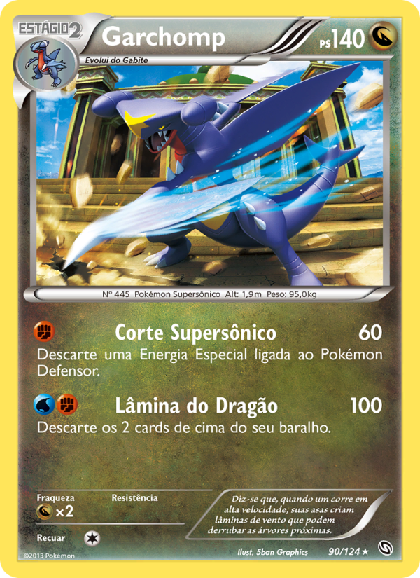 Garchomp 90 — Dragões Enaltecidos (Portuguese Pokémon TCG card)