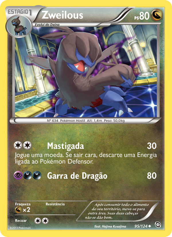 Zweilous 95 — Dragons Exalted (Portuguese Pokémon TCG card)