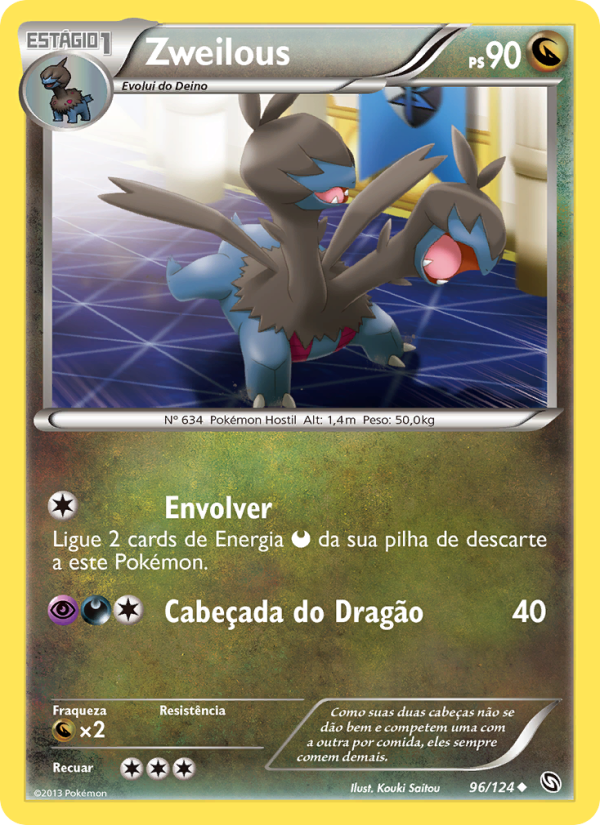 Zweilous 96 — Dragões Enaltecidos (Portuguese Pokémon TCG card)