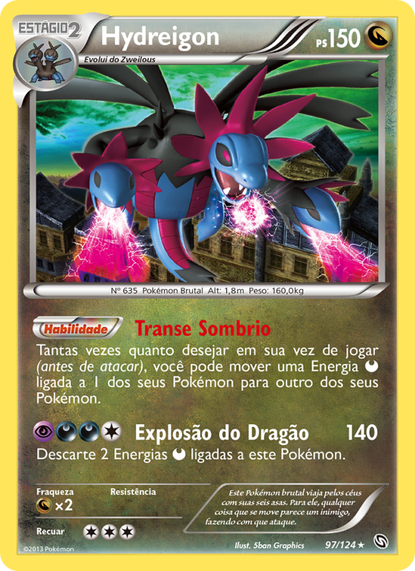 Hydreigon 97 — Dragões Enaltecidos (Portuguese Pokémon TCG card)