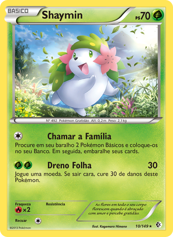Shaymin 10 — Fronteiras Cruzadas (Portuguese Pokémon TCG card)
