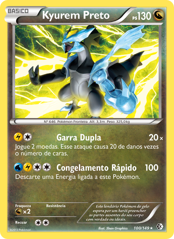 Kyurem Preto 100 — Fronteiras Cruzadas (Portuguese Pokémon TCG card)