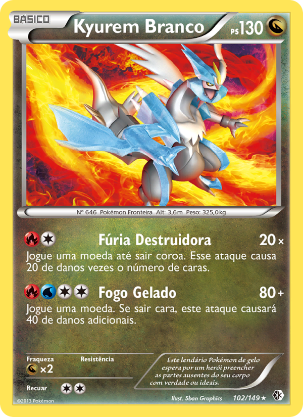 Kyurem Branco 102 — Fronteiras Cruzadas (Portuguese Pokémon TCG card)