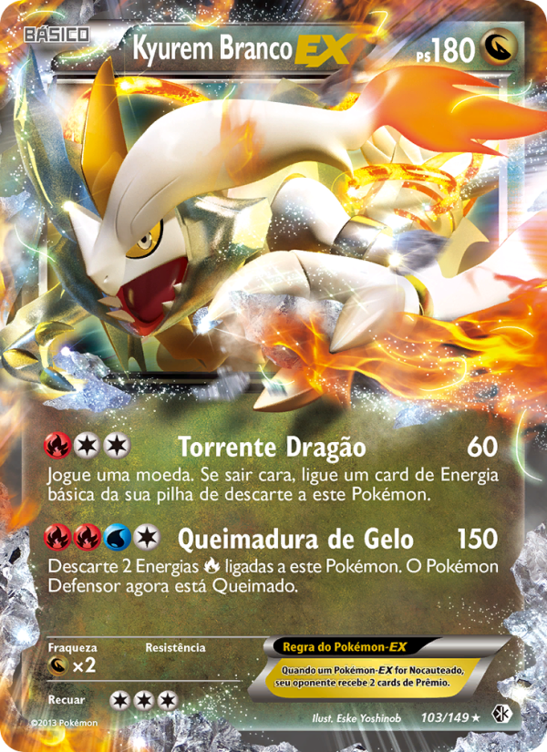 Kyurem Branco-EX 103 — Fronteiras Cruzadas (Portuguese Pokémon TCG card)