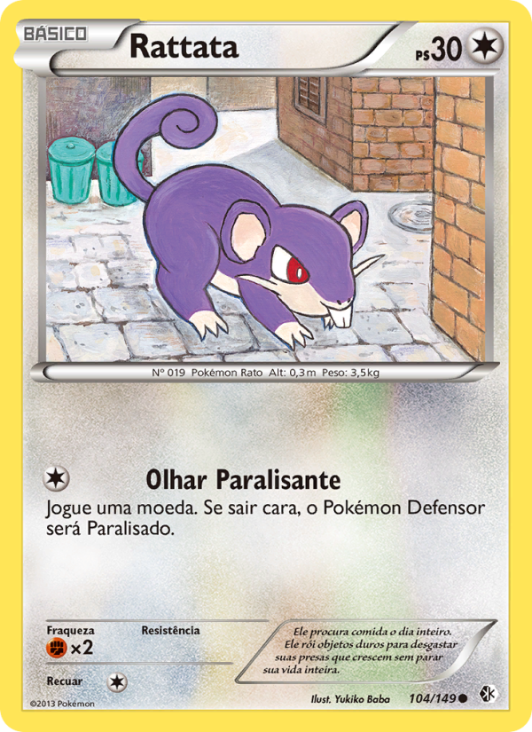 Rattata 104 — Fronteiras Cruzadas (Portuguese Pokémon TCG card)