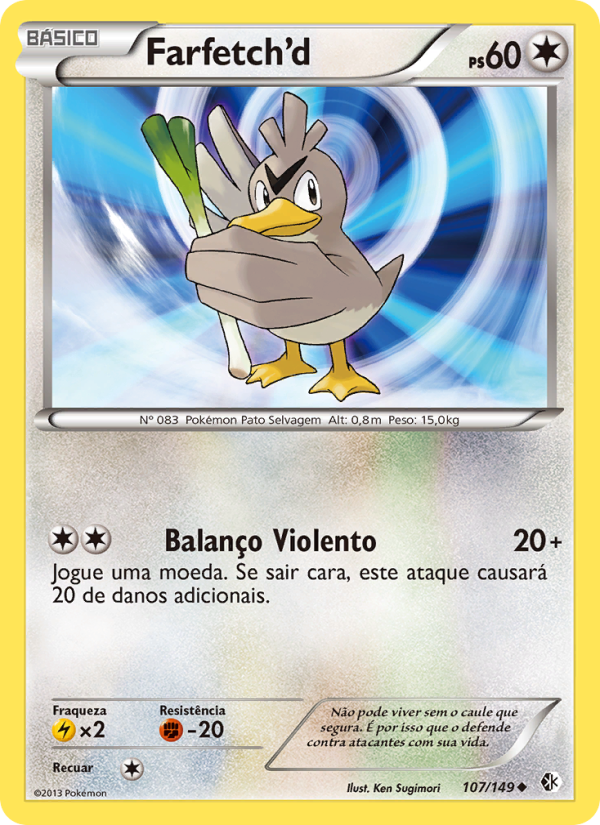 Farfetch’d 107 — Fronteiras Cruzadas (Portuguese Pokémon TCG card)