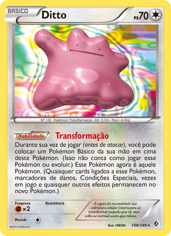 Ditto 108 — Fronteiras Cruzadas (Portuguese Pokémon TCG card)