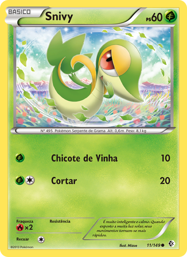 Snivy 11 — Fronteiras Cruzadas (Portuguese Pokémon TCG card)