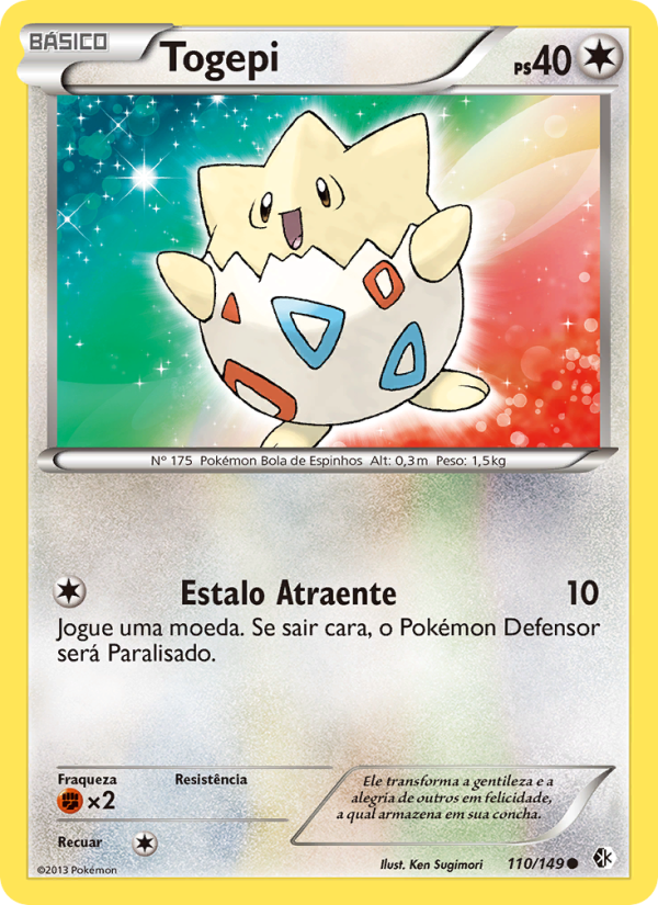 Togepi 110 — Fronteiras Cruzadas (Portuguese Pokémon TCG card)
