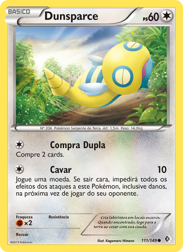 Dunsparce 111 — Fronteiras Cruzadas (Portuguese Pokémon TCG card)