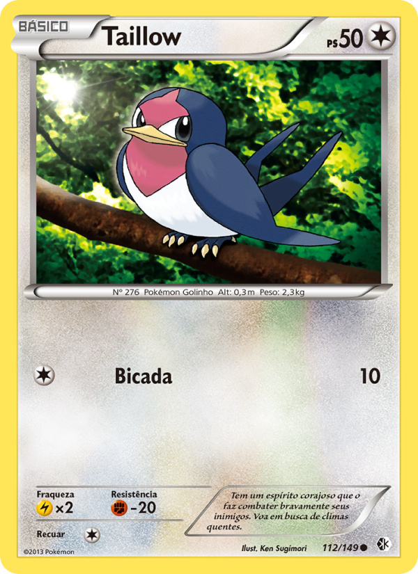 Taillow 112 — Fronteiras Cruzadas (Portuguese Pokémon TCG card)