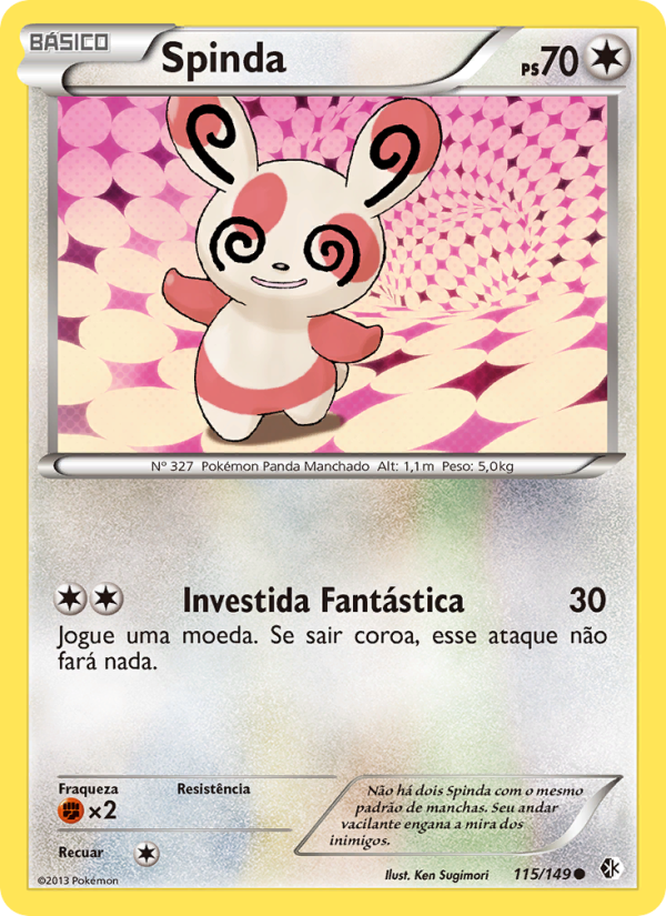 Spinda 115 — Fronteiras Cruzadas (Portuguese Pokémon TCG card)
