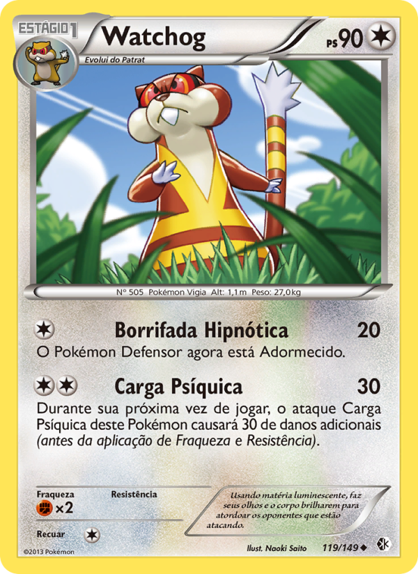 Watchog 119 — Fronteiras Cruzadas (Portuguese Pokémon TCG card)