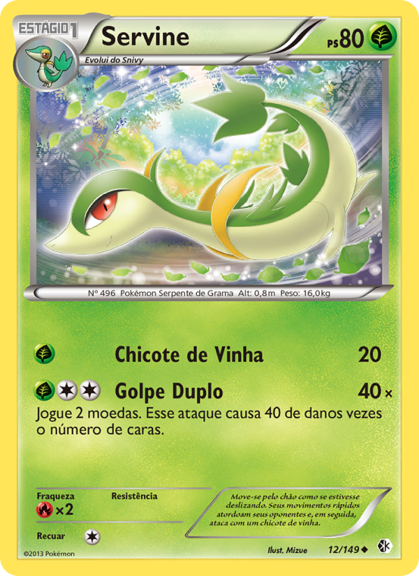 Servine 12 — Fronteiras Cruzadas (Portuguese Pokémon TCG card)