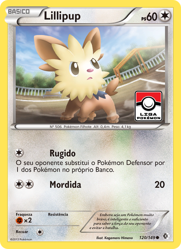 Lillipup 120 — Fronteiras Cruzadas (Portuguese Pokémon TCG card)