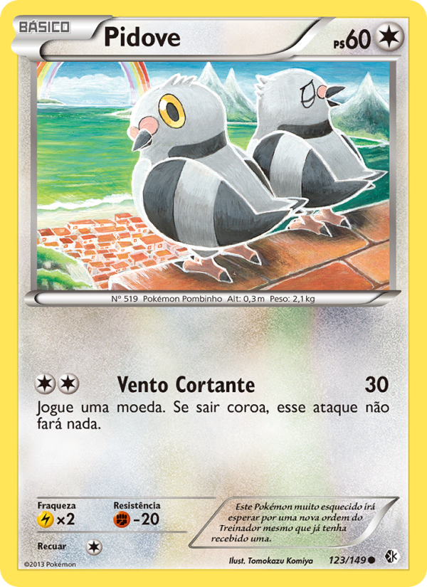 Pidove 123 — Fronteiras Cruzadas (Portuguese Pokémon TCG card)