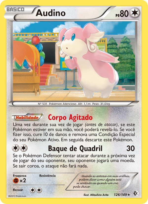 Audino 126 — Fronteiras Cruzadas (Portuguese Pokémon TCG card)