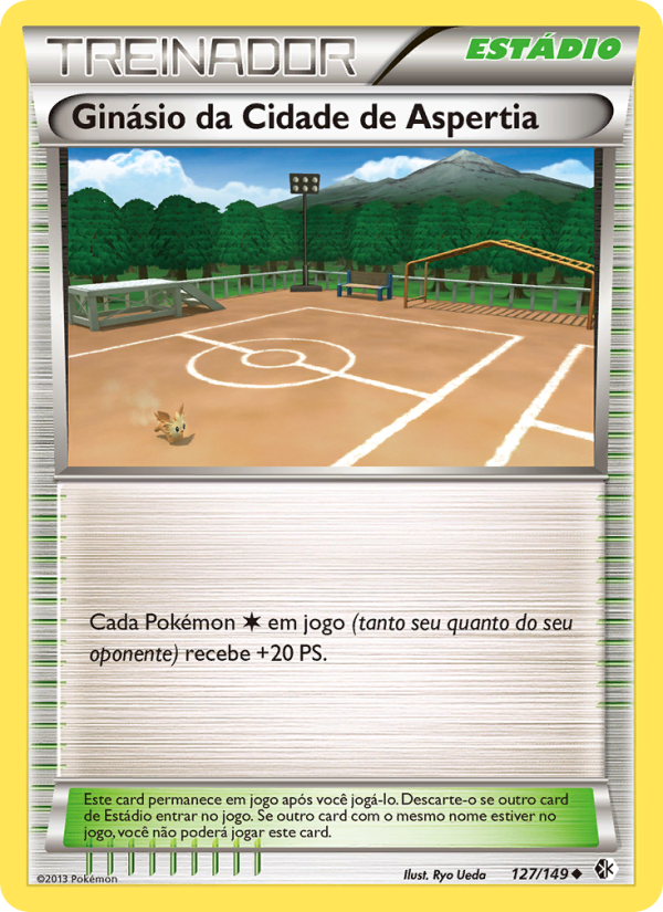 Ginásio da Cidade de Aspertia 127 — Fronteiras Cruzadas (Portuguese Pokémon TCG card)