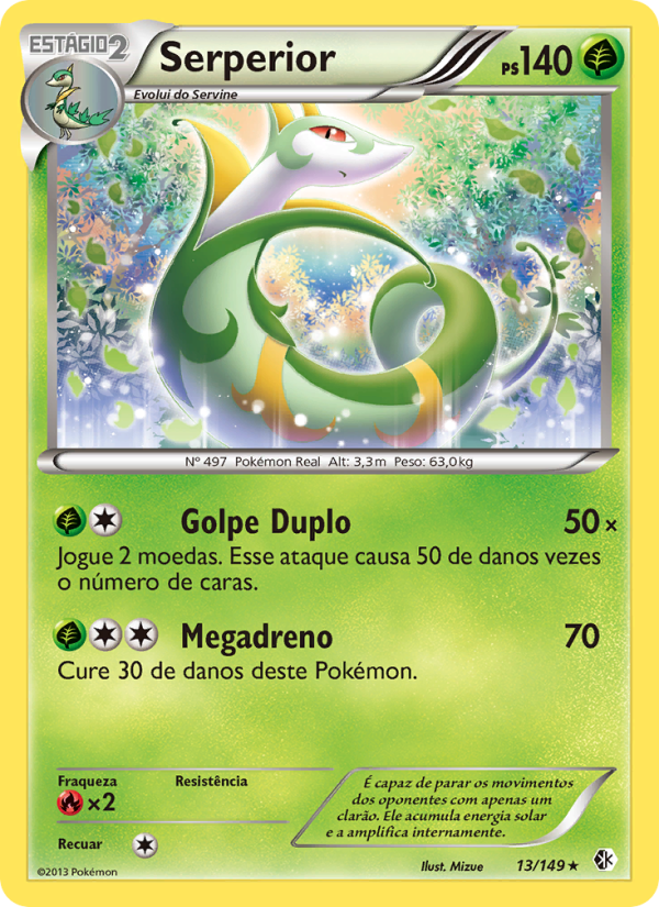 Serperior 13 — Fronteiras Cruzadas (Portuguese Pokémon TCG card)