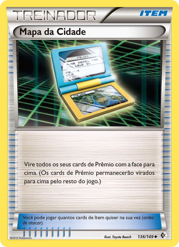 Mapa da Cidade 136 — Fronteiras Cruzadas (Portuguese Pokémon TCG card)