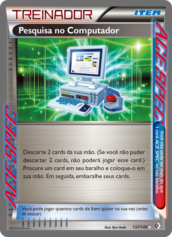 Pesquisa no Computador 137 — Fronteiras Cruzadas (Portuguese Pokémon TCG card)