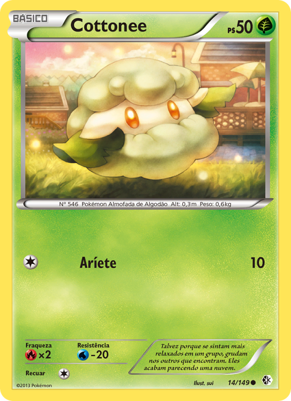 Cottonee 14 — Fronteiras Cruzadas (Portuguese Pokémon TCG card)