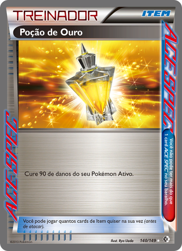 Poção de Ouro 140 — Fronteiras Cruzadas (Portuguese Pokémon TCG card)