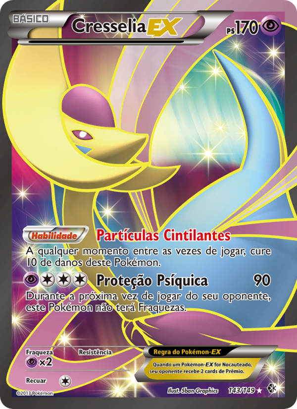 Cresselia-EX 143 — Fronteiras Cruzadas (Portuguese Pokémon TCG card)