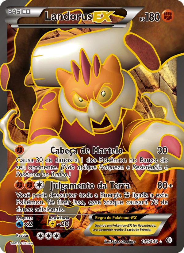 Landorus-EX 144 — Fronteiras Cruzadas (Portuguese Pokémon TCG card)