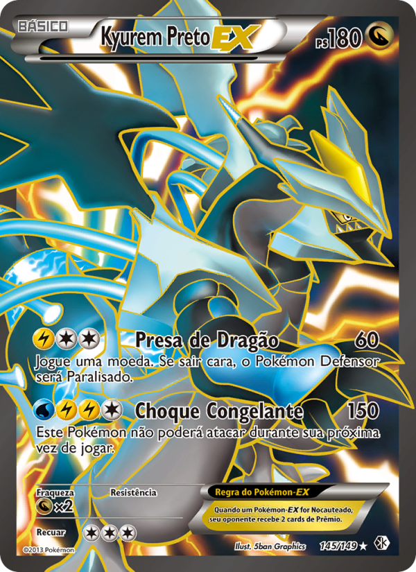 Kyurem Preto-EX 145 — Fronteiras Cruzadas (Portuguese Pokémon TCG card)