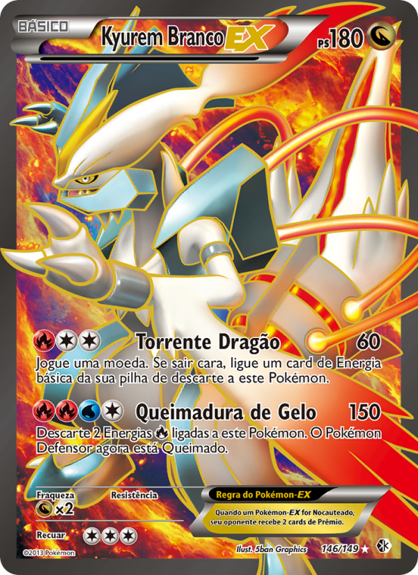 Kyurem Branco-EX 146 — Fronteiras Cruzadas (Portuguese Pokémon TCG card)