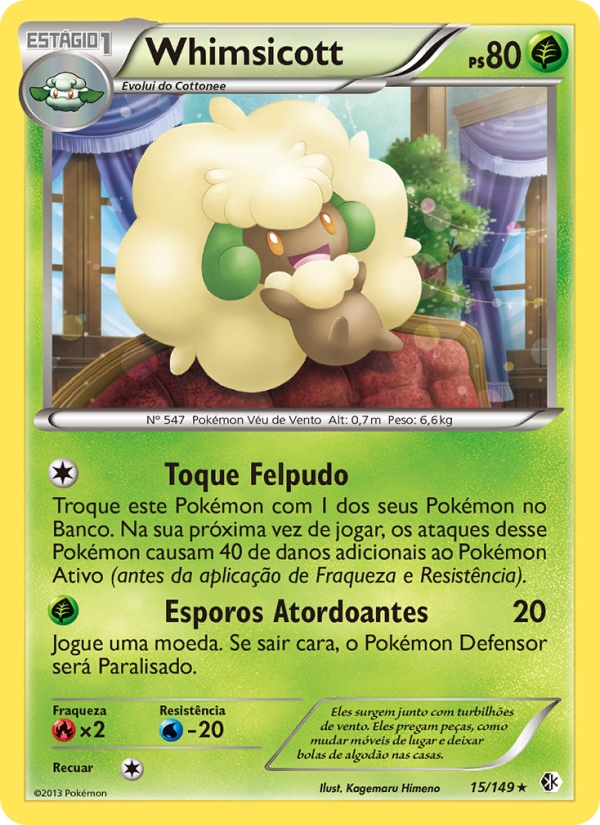 Whimsicott 15 — Fronteiras Cruzadas (Portuguese Pokémon TCG card)