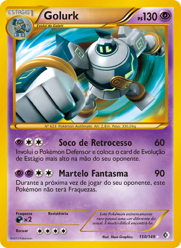 Golurk 150 — Fronteiras Cruzadas (Portuguese Pokémon TCG card)