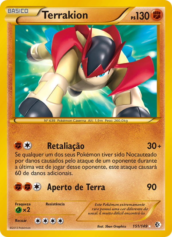 Terrakion 151 — Fronteiras Cruzadas (Portuguese Pokémon TCG card)