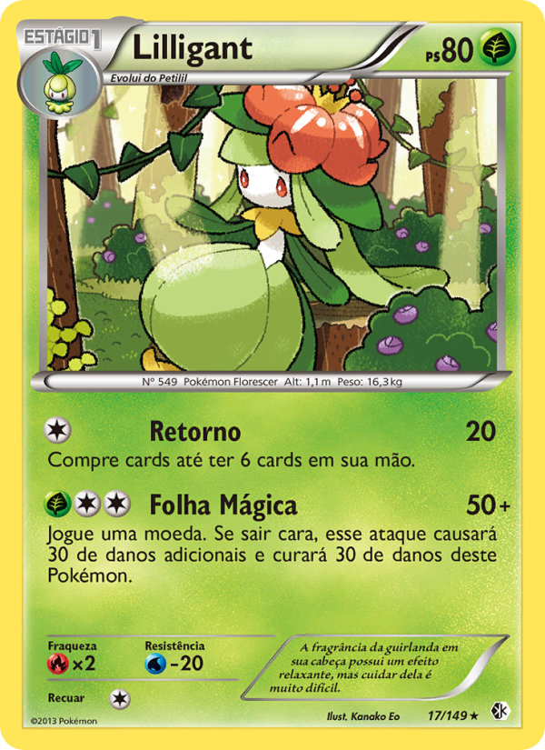 Lilligant 17 — Fronteiras Cruzadas (Portuguese Pokémon TCG card)