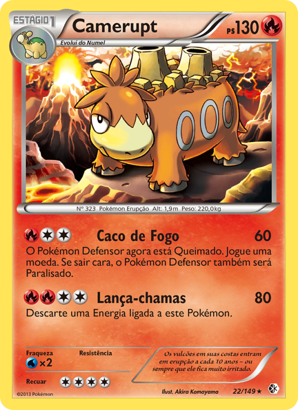 Camerupt 22 — Fronteiras Cruzadas (Portuguese Pokémon TCG card)