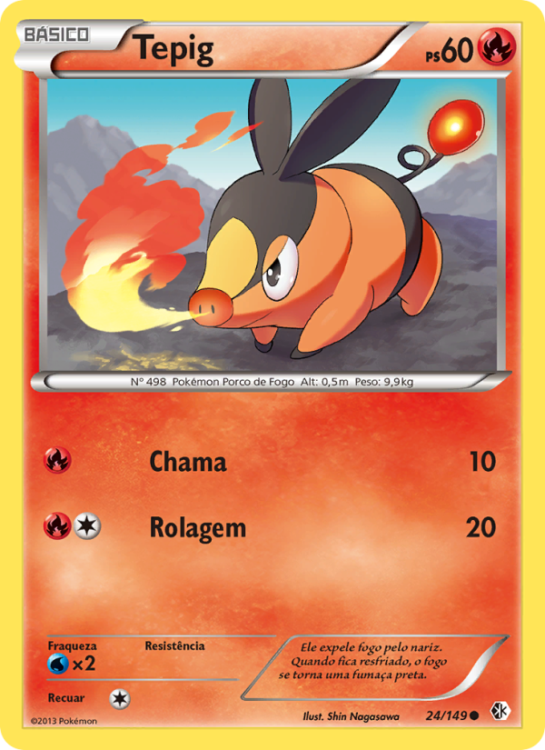 Tepig 24 — Fronteiras Cruzadas (Portuguese Pokémon TCG card)