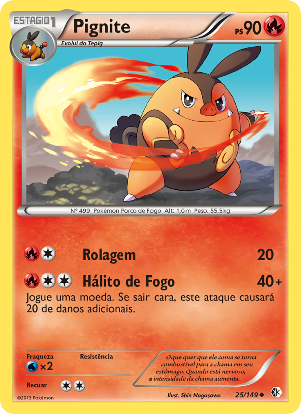 Pignite 25 — Fronteiras Cruzadas (Portuguese Pokémon TCG card)