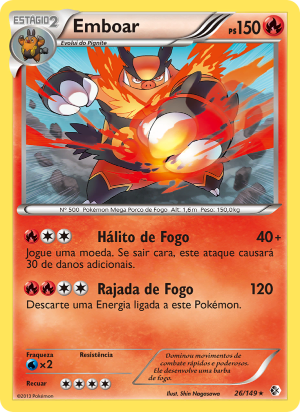 Emboar 26 — Fronteiras Cruzadas (Portuguese Pokémon TCG card)