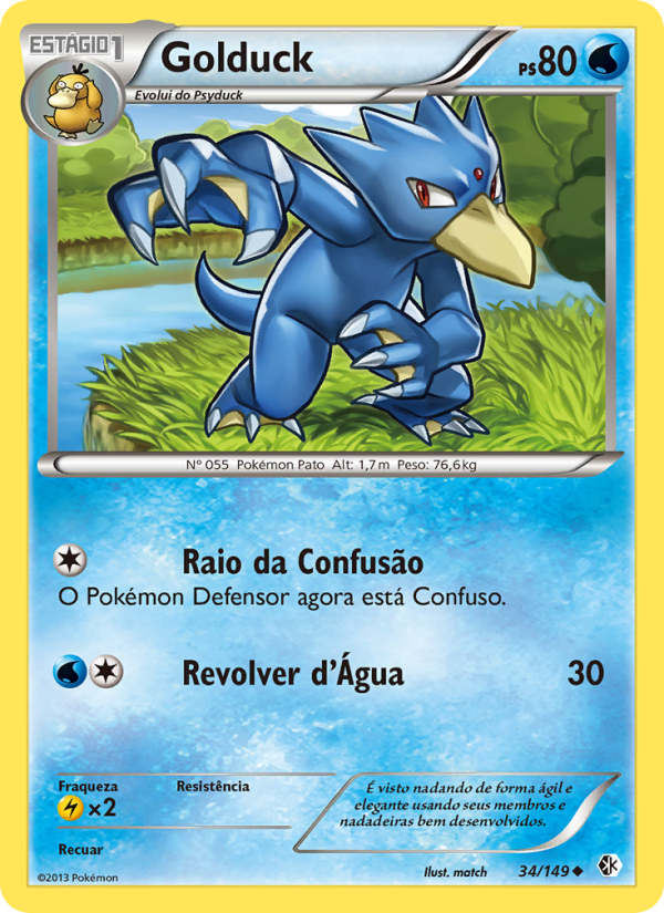Golduck 34 — Fronteiras Cruzadas (Portuguese Pokémon TCG card)