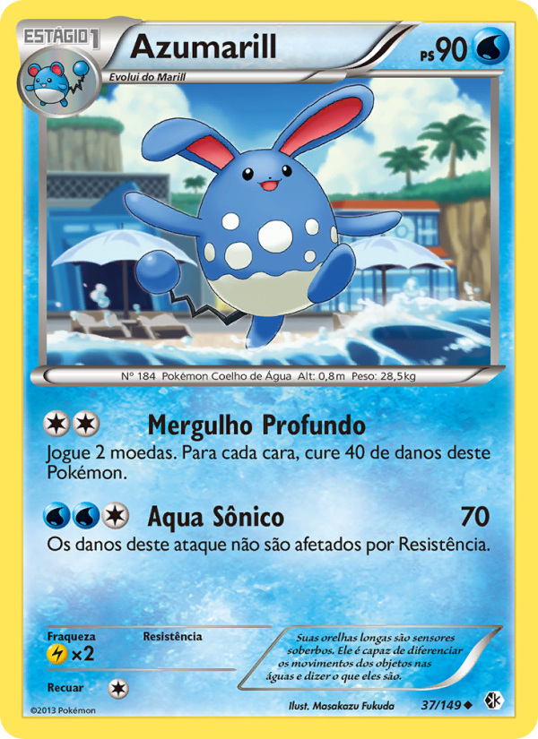 Azumarill 37 — Fronteiras Cruzadas (Portuguese Pokémon TCG card)