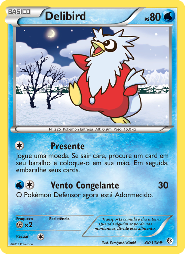 Delibird 38 — Fronteiras Cruzadas (Portuguese Pokémon TCG card)