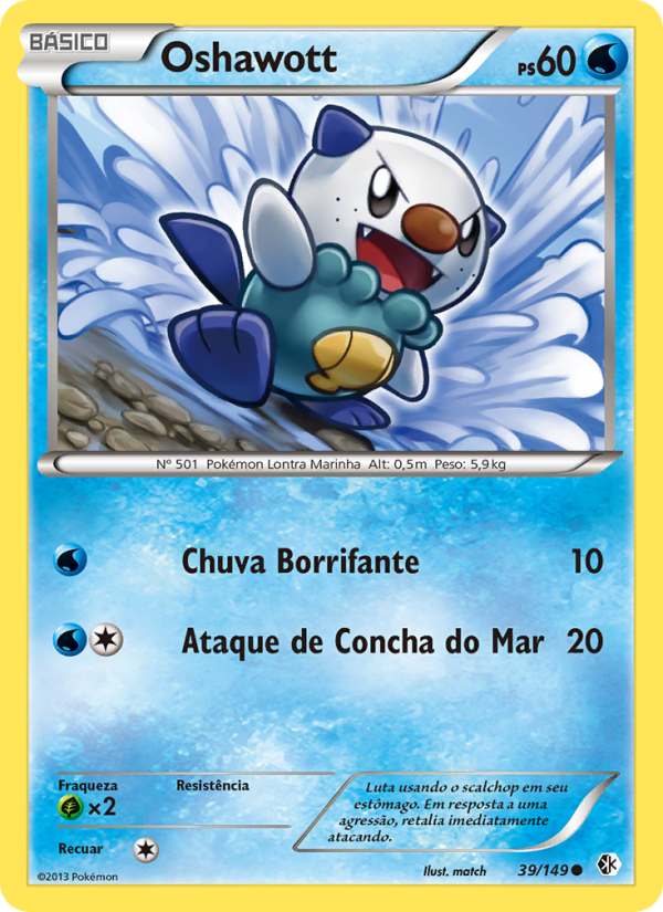 Oshawott 39 — Fronteiras Cruzadas (Portuguese Pokémon TCG card)