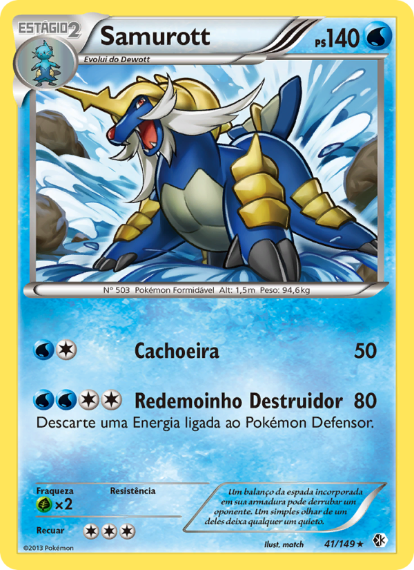 Samurott 41 — Fronteiras Cruzadas (Portuguese Pokémon TCG card)