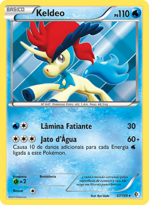 Keldeo 47 — Fronteiras Cruzadas (Portuguese Pokémon TCG card)