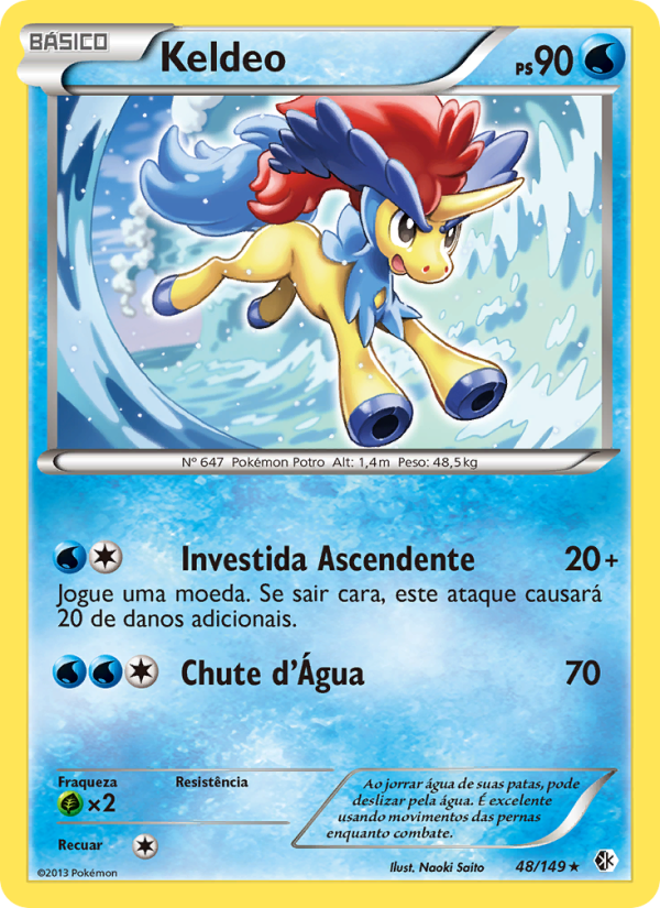 Keldeo 48 — Fronteiras Cruzadas (Portuguese Pokémon TCG card)