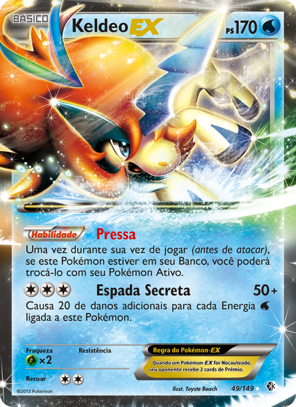 Keldeo-EX 49 — Fronteiras Cruzadas (Portuguese Pokémon TCG card)
