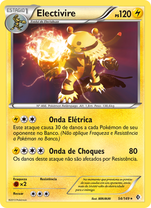 Electivire 54 — Boundaries Crossed (Portuguese Pokémon TCG card)